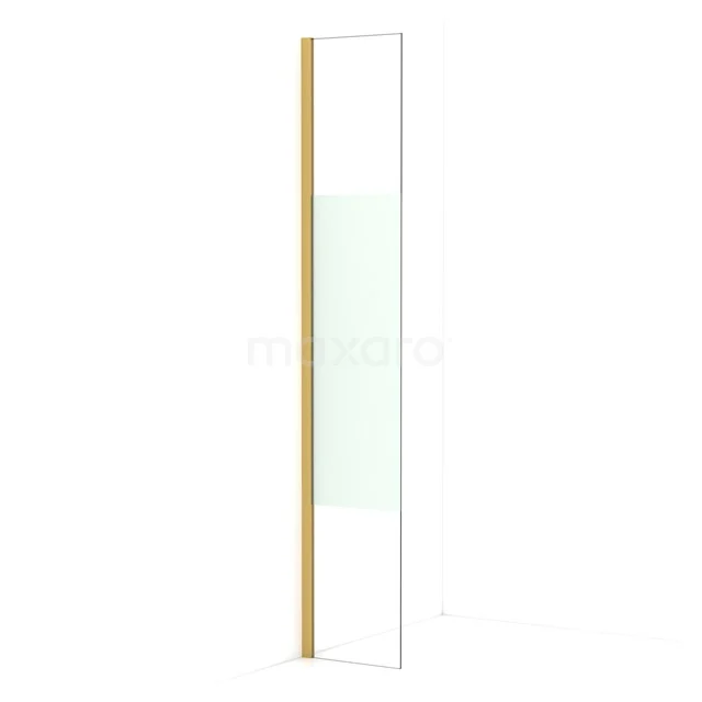 Diamond Walk-in shower | 30 cm Gold Clear with matt strip Fixed wall IDA03013GGN