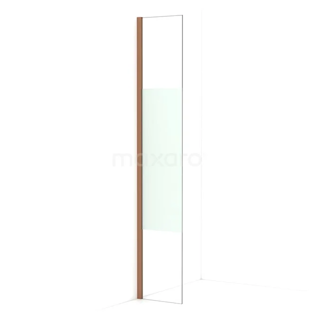 Diamond Walk-in shower | 30 cm Copper Clear with matt strip Fixed wall IDA03013KP