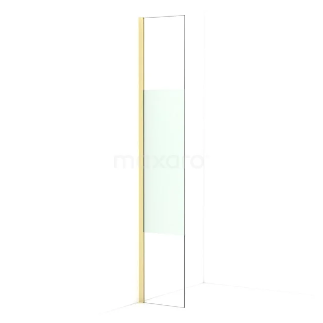 Diamond Walk-in shower | 30 cm Light gold Clear with matt strip Fixed wall IDA03013LG