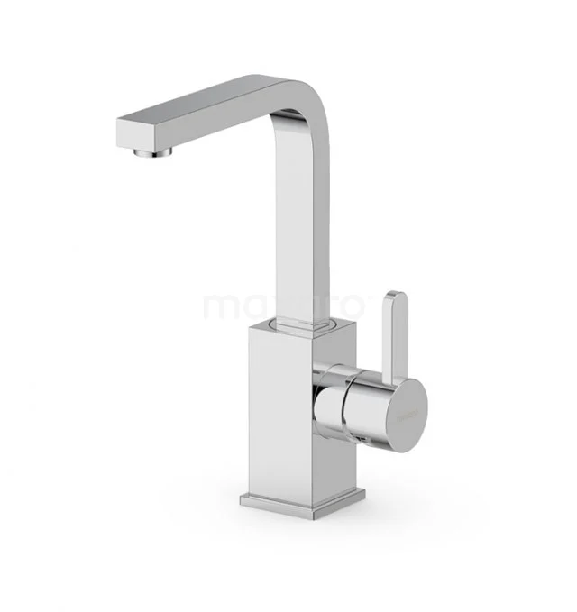 Basin tap Distinct Chrome, Single lever mixer tap, Chrome 66.003.551 Chrome bathroom tap with angular design, single-lever operation and solid stainless finish, ideal for modern basins.