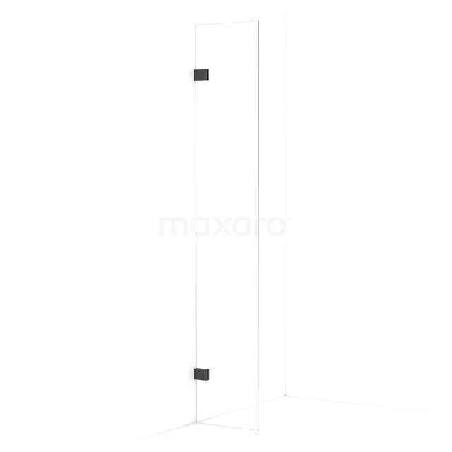 Diamond Walk-in shower | 30 cm Black chrome Clear glass Fixed wall IDA03020BC