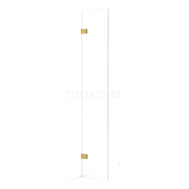 Diamond Walk-in shower | 30 cm Gold Clear glass Fixed wall IDA03020GG
