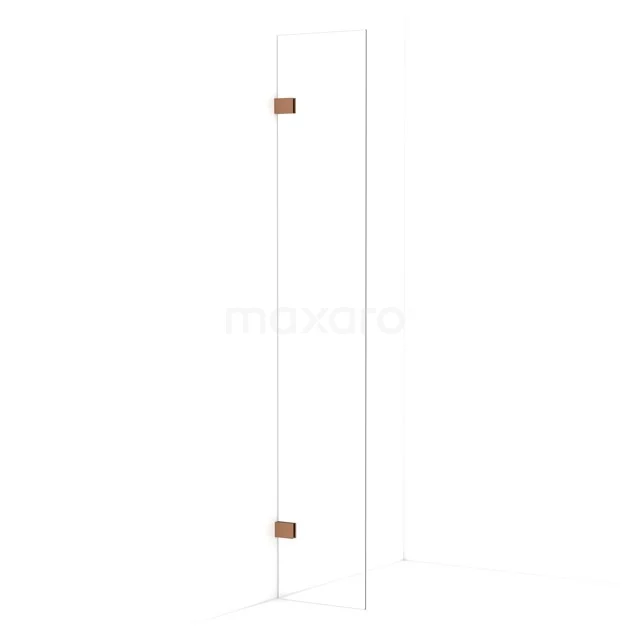 Diamond Walk-in shower | 40 cm Copper Clear glass Fixed wall IDA04020KP
