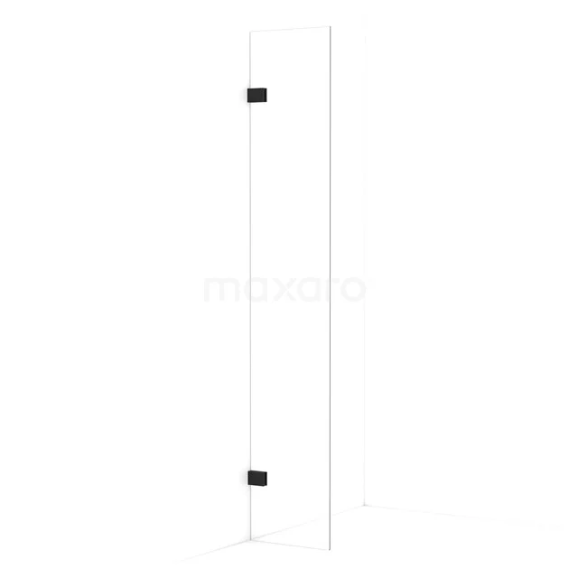 Diamond begehbare Dusche | 40 cm Matt Schwarz  Feste Wand IDA04020MB