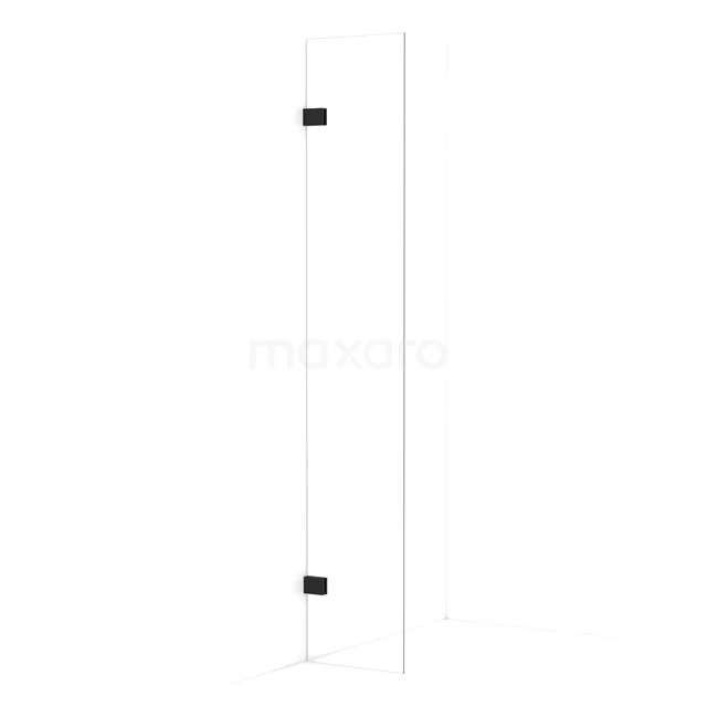 Diamond Walk-in shower | 40 cm Matte black Clear glass Fixed wall IDA04020MB