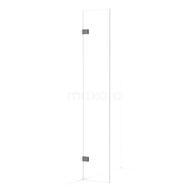 Diamond Walk-in shower | 30 cm Black metal Clear glass Fixed wall IDA03020ZM