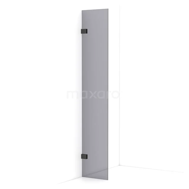 Diamond Walk-in shower | 30 cm Black chrome Smoke glass Fixed wall IDA03021BC