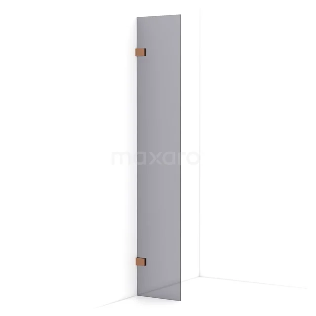 Diamond Walk-in shower | 30 cm Copper Smoke glass Fixed wall IDA03021KP