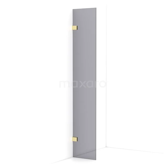 Diamond Walk-in shower | 30 cm Light gold Smoke glass Fixed wall IDA03021LG