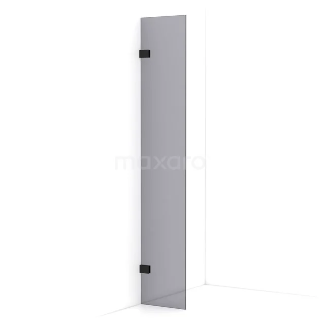 Diamond Walk-in shower | 30 cm Matte black Smoke glass Fixed wall IDA03021MB