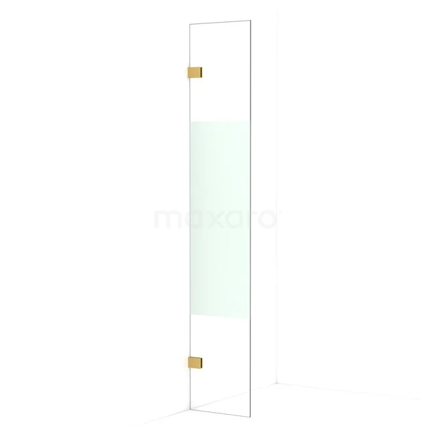 Diamond Walk-in shower | 30 cm Gold Clear with matt strip Fixed wall IDA03023GG