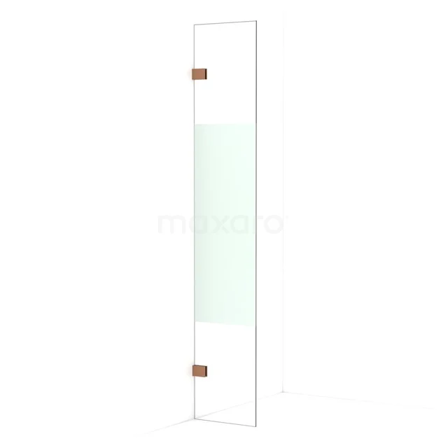 Diamond Walk-in shower | 30 cm Copper Clear with matt strip Fixed wall IDA03023KP