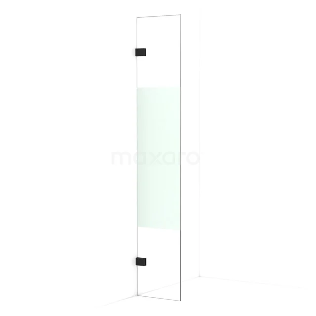 Diamond Walk-in shower | 30 cm Matte black Clear with matt strip Fixed wall IDA03023MB