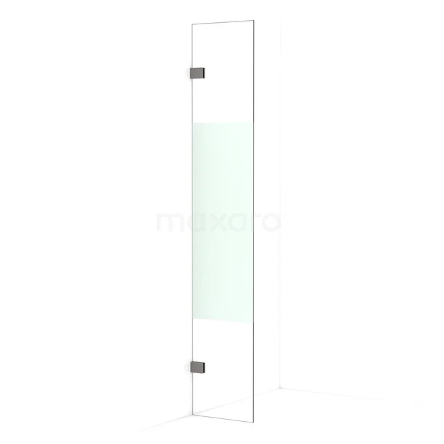 Diamond begehbare Dusche | 30 cm Schwarzes Metall  Feste Wand IDA03023ZM