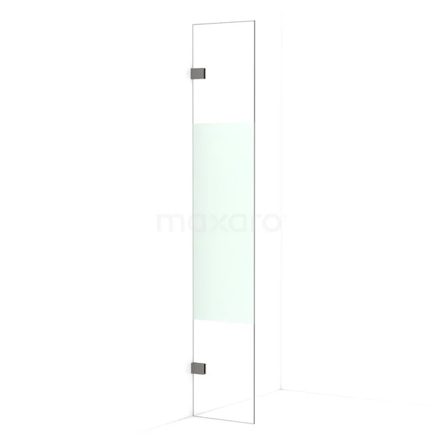 Diamond Walk-in shower | 30 cm Black metal Clear with matt strip Fixed wall IDA03023ZM