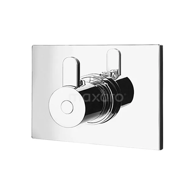 Built-in Shower valve Distinct Chrome, Thermostatic, Chrome 66.152.802 Chrome thermostatic mixer with sleek rectangular design; ideal for a modern bathroom style.