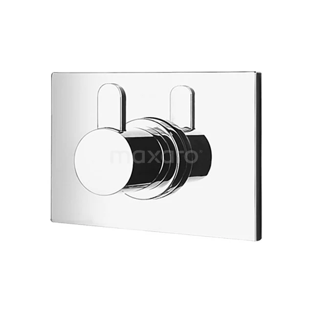 Chrome shower control panel with round dial and sleek finish, ideal for modern bathrooms.