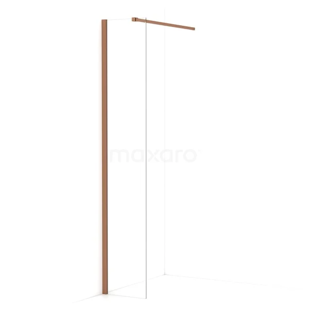 Diamond begehbare Dusche | 40 cm Kupfer  Feste Wand IDA04110KP