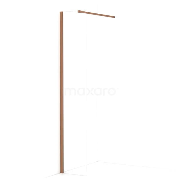 Diamond Walk-in shower | 30 cm Copper Clear glass Fixed wall IDA03110KP