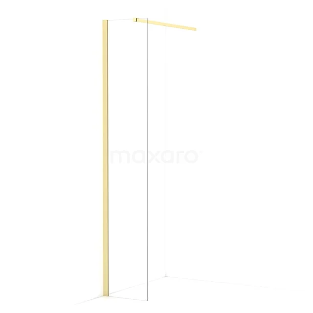 Diamond Walk-in shower | 30 cm Light gold Clear glass Fixed wall IDA03110LG