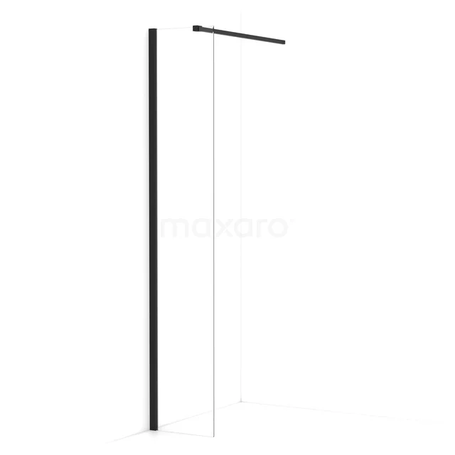 Begehbare Dusche Diamant 40cm aus klarem Sicherheitsglas Matt Schwarz IDA04110MB