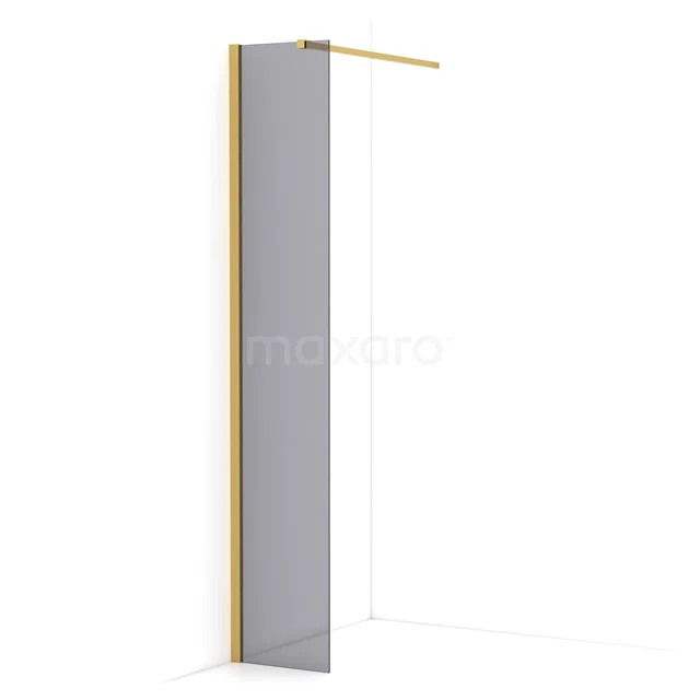 Diamond Walk-in shower | 30 cm Gold Smoke glass Fixed wall IDA03111GGN