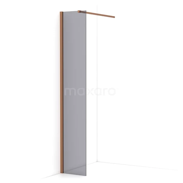 Diamond Walk-in shower | 30 cm Copper Smoke glass Fixed wall IDA03111KP