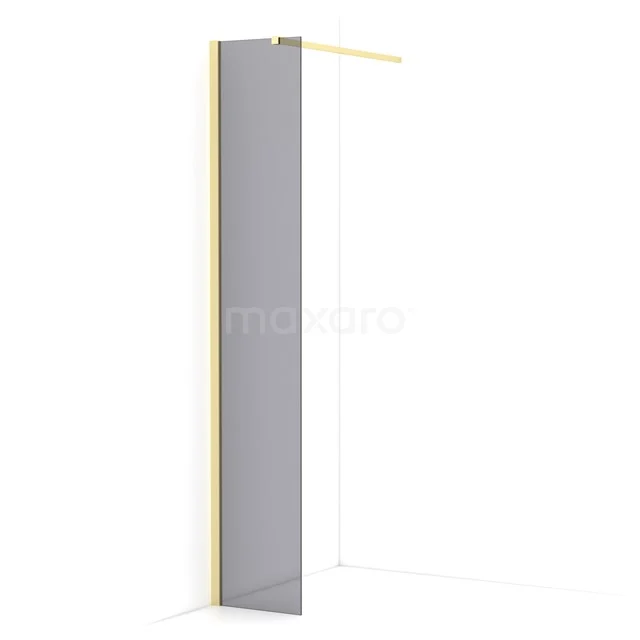 Diamond Walk-in shower | 30 cm Light gold Smoke glass Fixed wall IDA03111LG