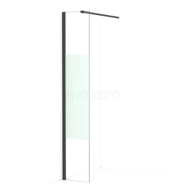 Diamond begehbare Dusche | 30 cm Schwarzchrom  Feste Wand IDA03113BCN