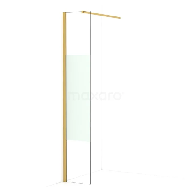 Diamond Walk-in shower | 30 cm Gold Clear with matt strip Fixed wall IDA03113GGN