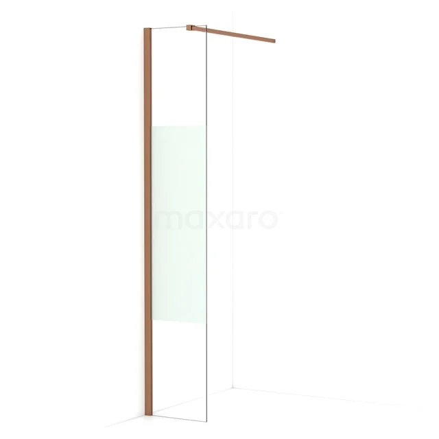 Diamond Walk-in shower | 30 cm Copper Clear with matt strip Fixed wall IDA03113KP