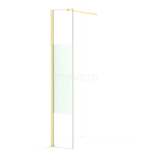 Diamond Walk-in shower | 30 cm Light gold Clear with matt strip Fixed wall IDA03113LG