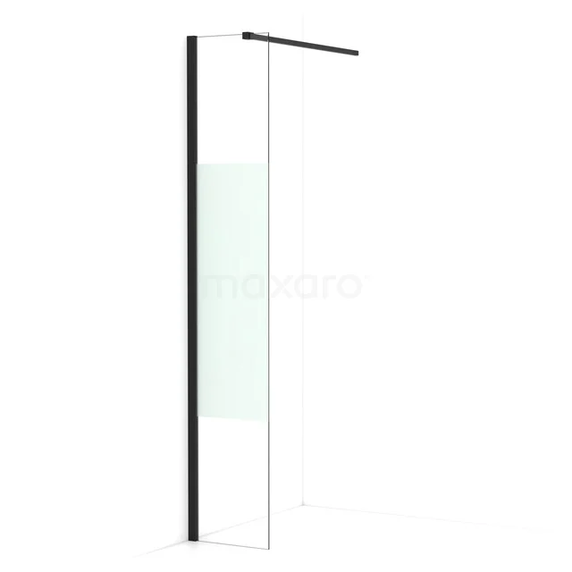 Diamond begehbare Dusche | 30 cm Matt Schwarz  Feste Wand IDA03113MB