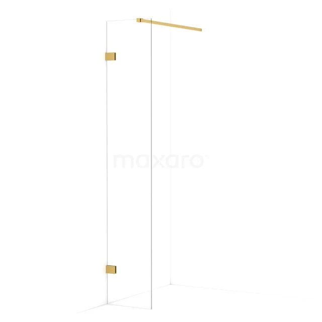 Begehbare Dusche Diamant 40cm aus klarem Sicherheitsglas Gold IDA04120GG