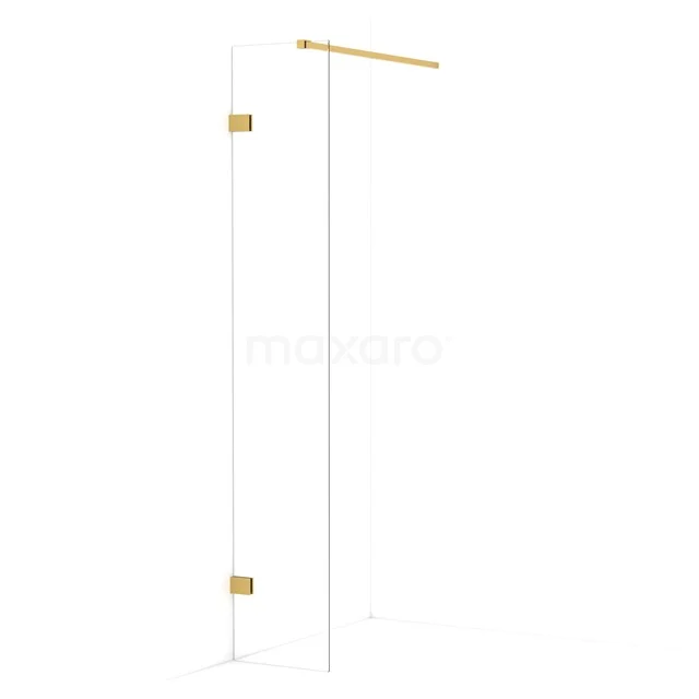 Diamond Walk-in shower | 40 cm Gold Clear glass Fixed wall IDA04120GG