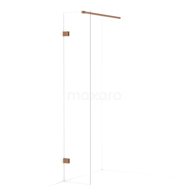 Diamond Walk-in shower | 30 cm Copper Clear glass Fixed wall IDA03120KP