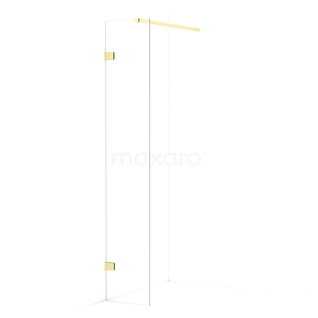 Diamond Walk-in shower | 30 cm Light gold Clear glass Fixed wall IDA03120LG