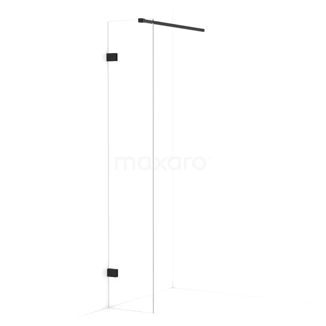 Diamond begehbare Dusche | 40 cm Matt Schwarz  Feste Wand IDA04120MB