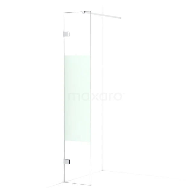 Diamond Walk-in shower | 30 cm Chrome Clear with matt strip Fixed wall IDA03123C