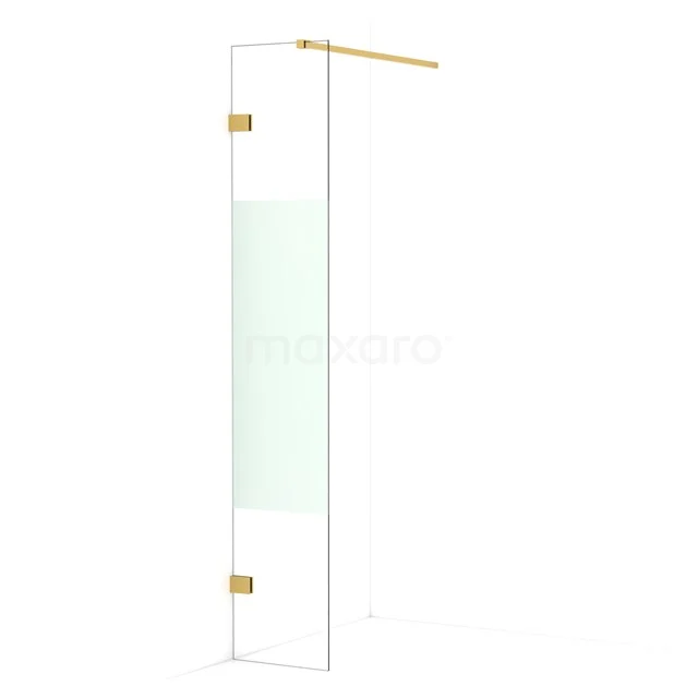 Diamond Walk-in shower | 30 cm Gold Clear with matt strip Fixed wall IDA03123GG