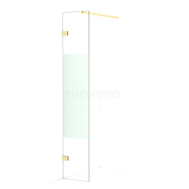 Diamond Walk-in shower | 30 cm Light gold Clear with matt strip Fixed wall IDA03123LG
