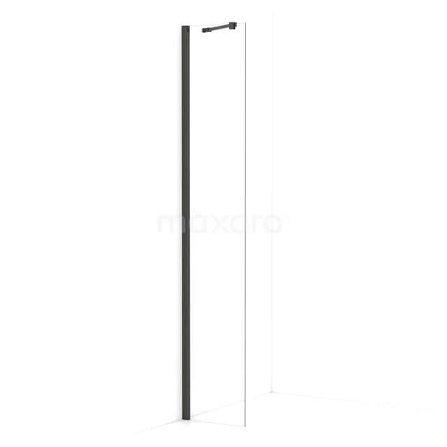 Diamond Walk-in shower | 30 cm Black chrome Clear glass Fixed wall IDA03210BCN