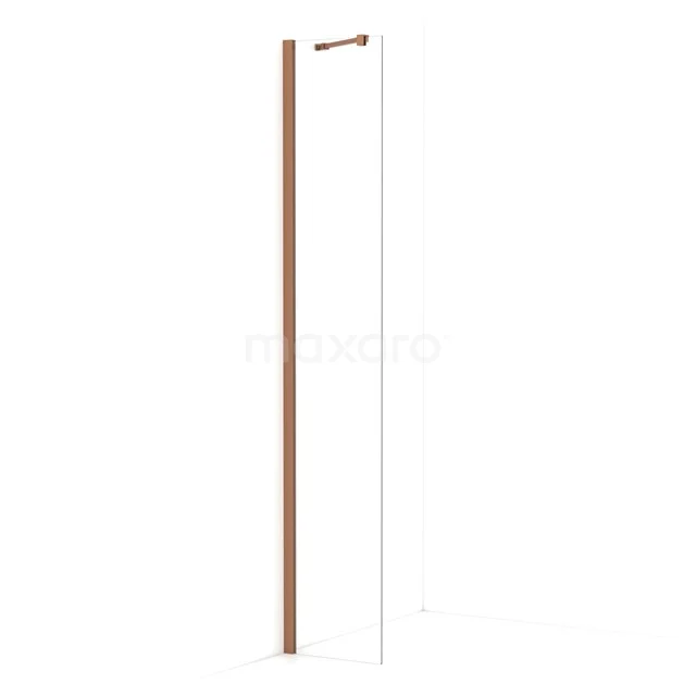 Diamond Walk-in shower | 30 cm Copper Clear glass Fixed wall IDA03210KP