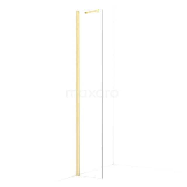 Diamond Walk-in shower | 30 cm Light gold Clear glass Fixed wall IDA03210LG