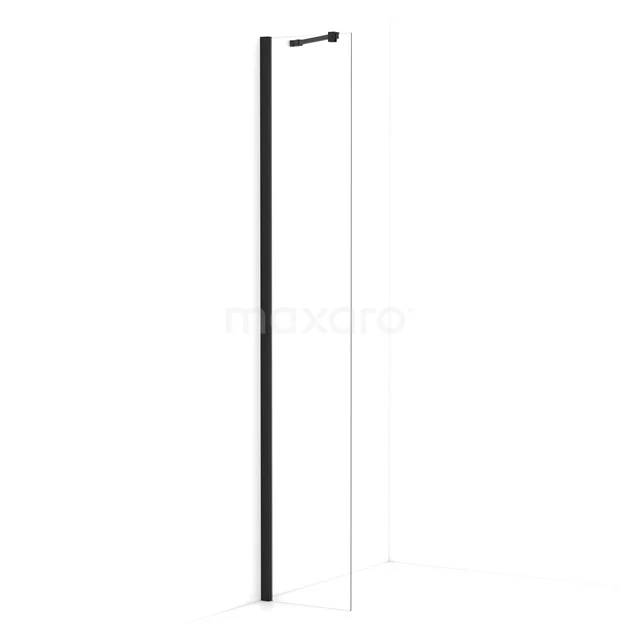 Diamond Walk-in shower | 30 cm Matte black Clear glass Fixed wall IDA03210MB