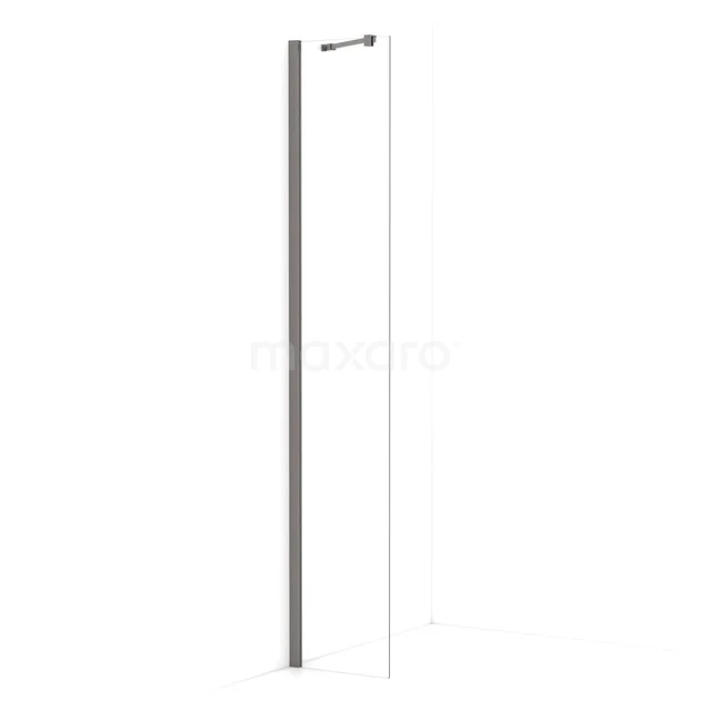 Diamond begehbare Dusche | 40 cm Schwarzes Metall  Feste Wand IDA04210ZMN