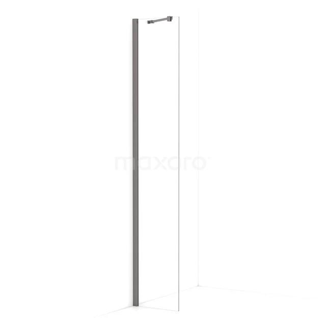 Diamond Walk-in shower | 30 cm Black metal Clear glass Fixed wall IDA03210ZMN