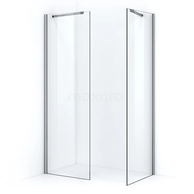 Pearl Walk-in shower | 60x60 cm Clear glass 2 fixed walls IPB0606200C Clear glass shower screen, corner unit, minimalist design, ideal for modern bathroom design.