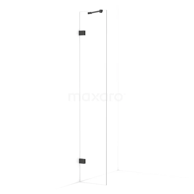 Diamond Walk-in shower | 30 cm Black chrome Clear glass Fixed wall IDA03220BC