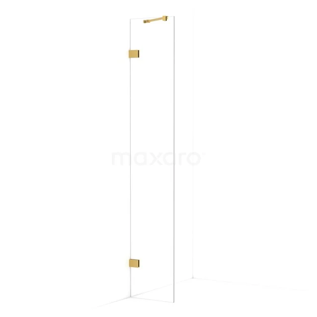Diamond Walk-in shower | 30 cm Gold Clear glass Fixed wall IDA03220GG